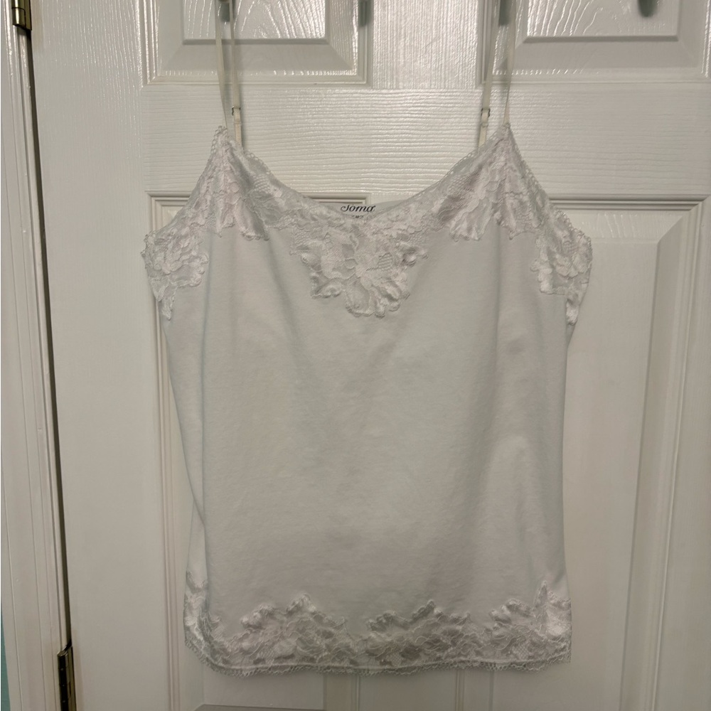 Soma White Lace Trim Camisole